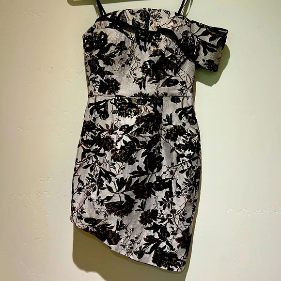 black and gold dress australia Arabella Sleeveless Gold Foil High Slit Formal Dress - Black | Occasion  Dress in Sizes XXS–6X main image 0